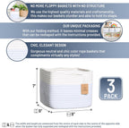 NaturalCozy Storage Cubes 9”x9”x7”Cotton Rope Woven Baskets for Organizing 3-Pack | 9 Inch Cube Storage Bin | Small Basket for Shelf Nursery, Pantry, Decorative Plant, Bathroom Closet, Toy Gift
