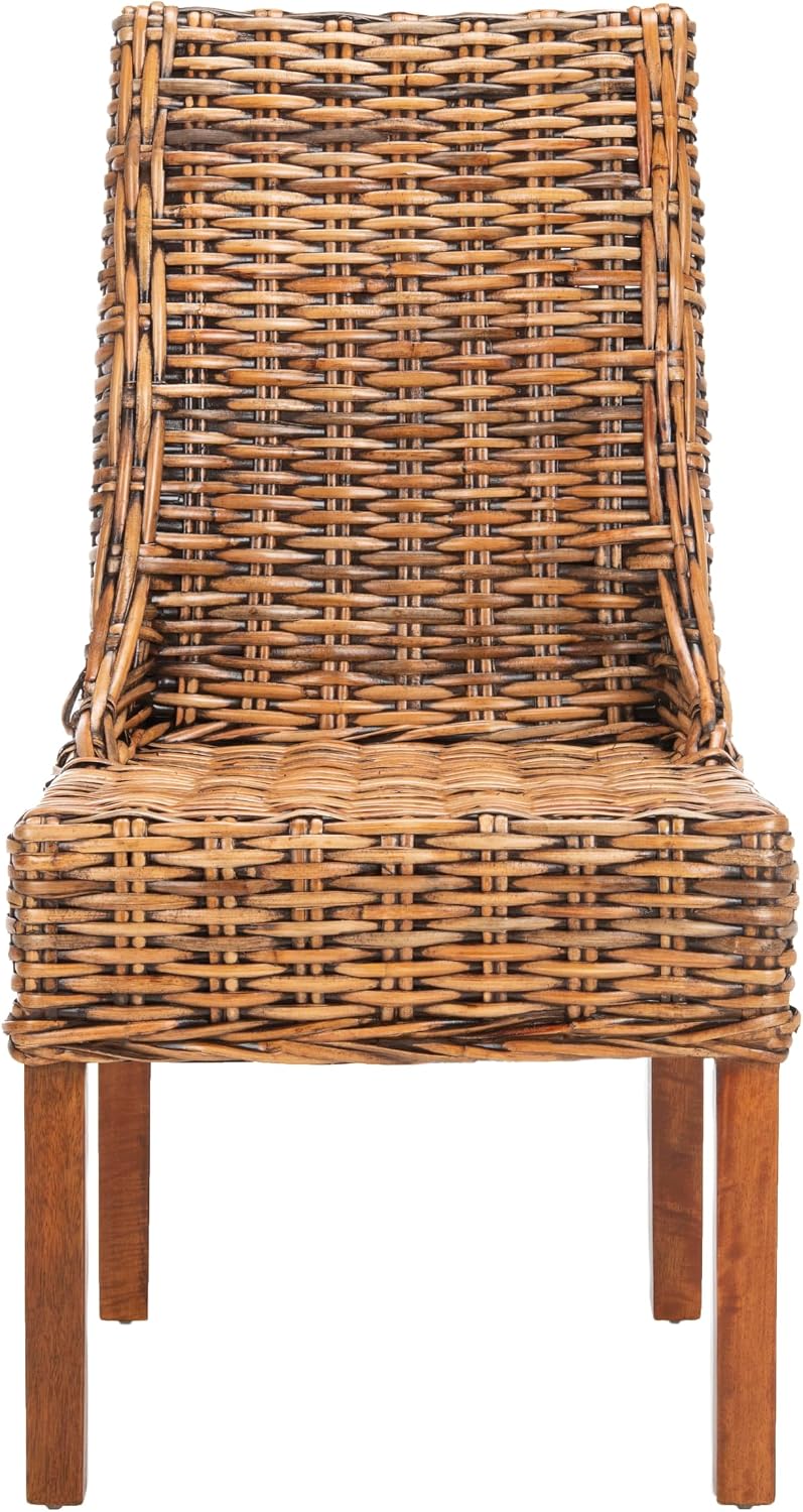 SAFAVIEH Suncoast Wood Accent Chair Set of 2, 20" Brown/Teak Brown FOX6503A