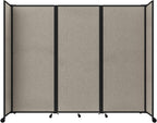 Versare Room Divider 360 Portable Wall Partition | Folding Panels | Large Freestanding Divider | Locking Wheels | Temporary Room Separator