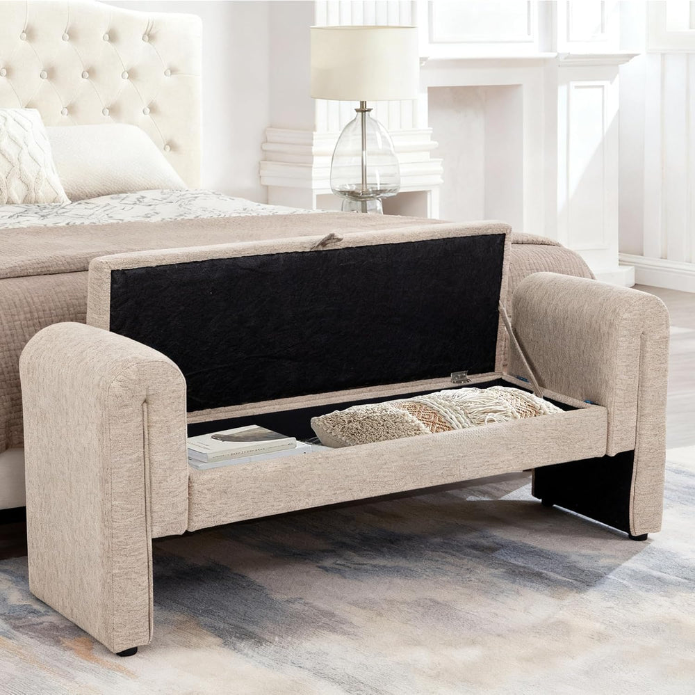 60.5" End of Bed Bench, Velvet Bedroom Bench,King Bed Bench,with 2 Pillo...