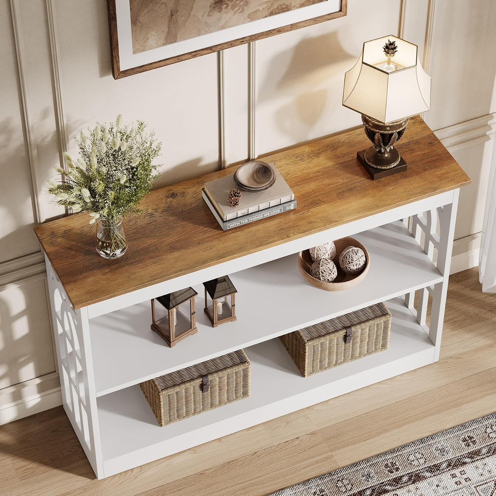 Tribesigns Modern Console Table for Entryway, 41.34-Inch White Sofa Table Beh...