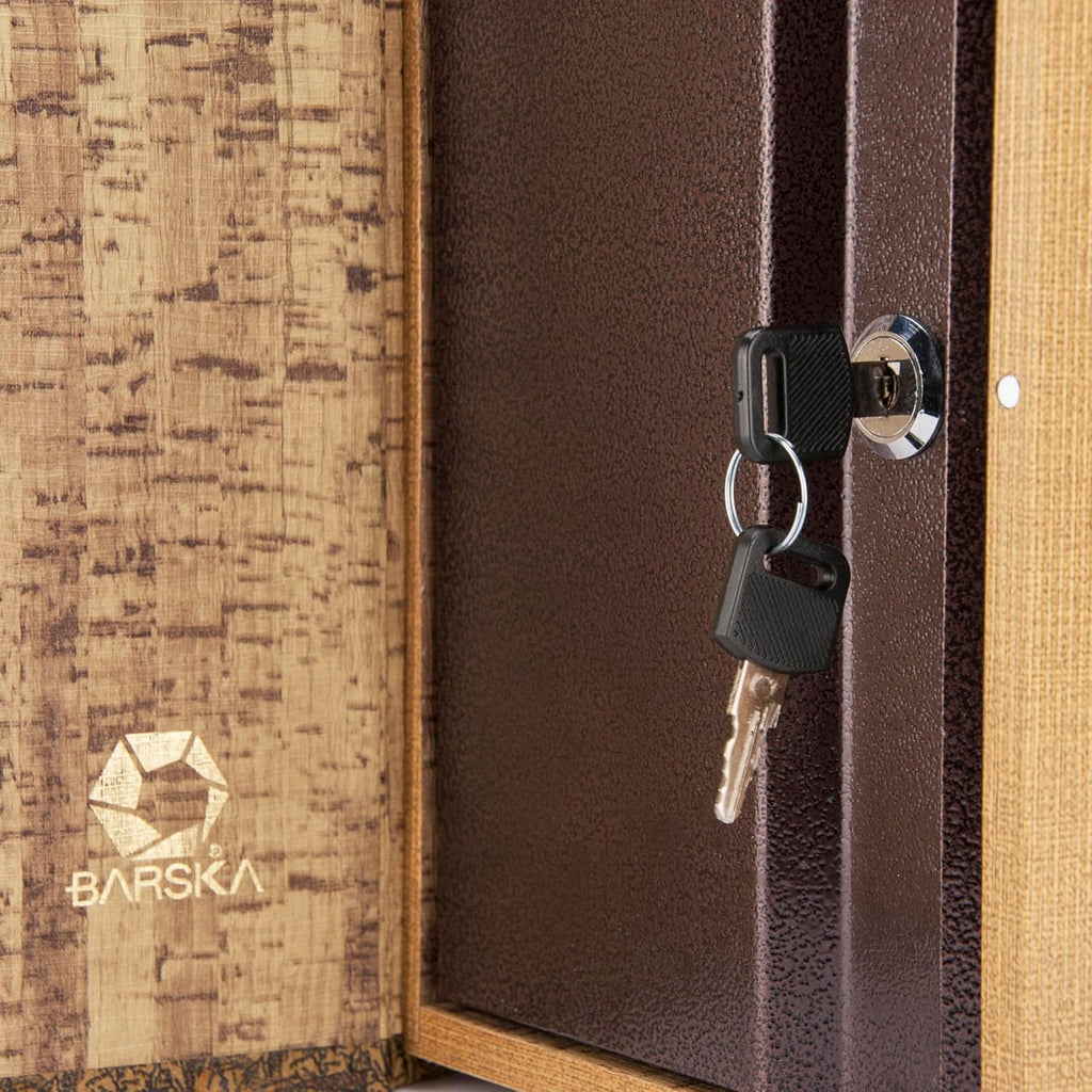 Barska Antique Map Book Safe with Key Lock – Hidden Diversion Lock Box with Magnetic Closure – Concealed Steel Compartment for Cash, Jewelry, and Valuables – Home or Office Security