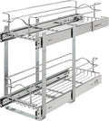 Rev-A-Shelf 2-Tier Kitchen Cabinet Pullout Shelf and Drawer Organizer Slide Out Pantry Storage Basket in Multiple Sizes, 9 x 22 In, 5WB2-0922CR-1