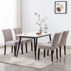 Watson & Whitely Upholstered Dining Chairs Set of 4, Fabric Armless Dining Room Chairs with Solid Wood Legs & Back Side Chair for Kitchen, Living Room, Restaurant, Gray