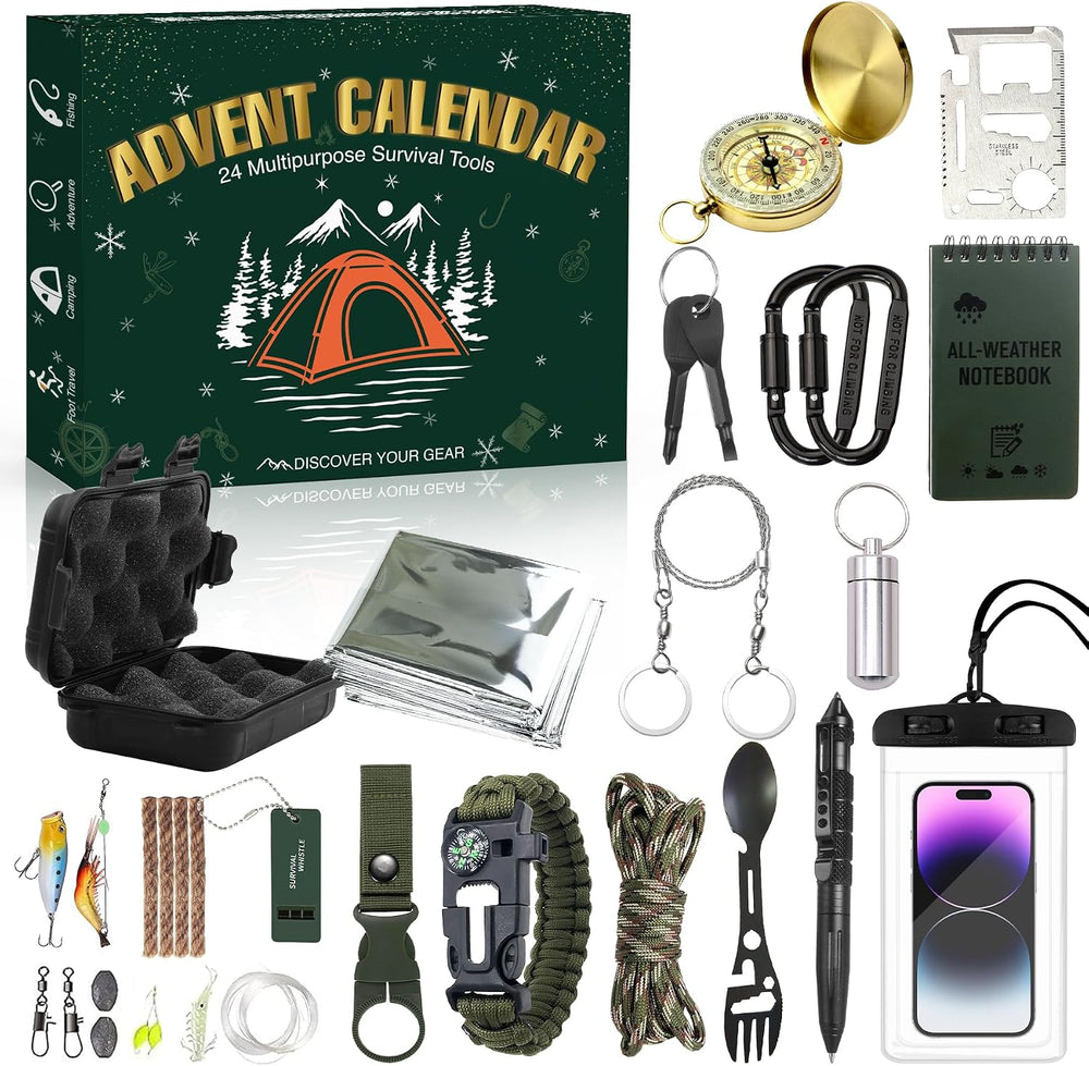 Survival Kit Advent Calendar 2026-24 Days Christmas Countdown Survival Tools ...