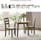 Signature Design by Ashley Gesthaven Modern Indoor Armless Dining Chair, Set of 2, Green & Light Brown