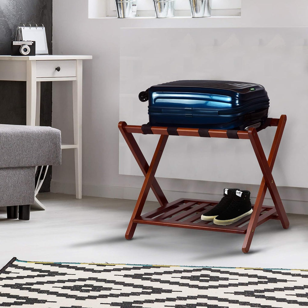 Casual Home Luggage Rack, Walnut (New)