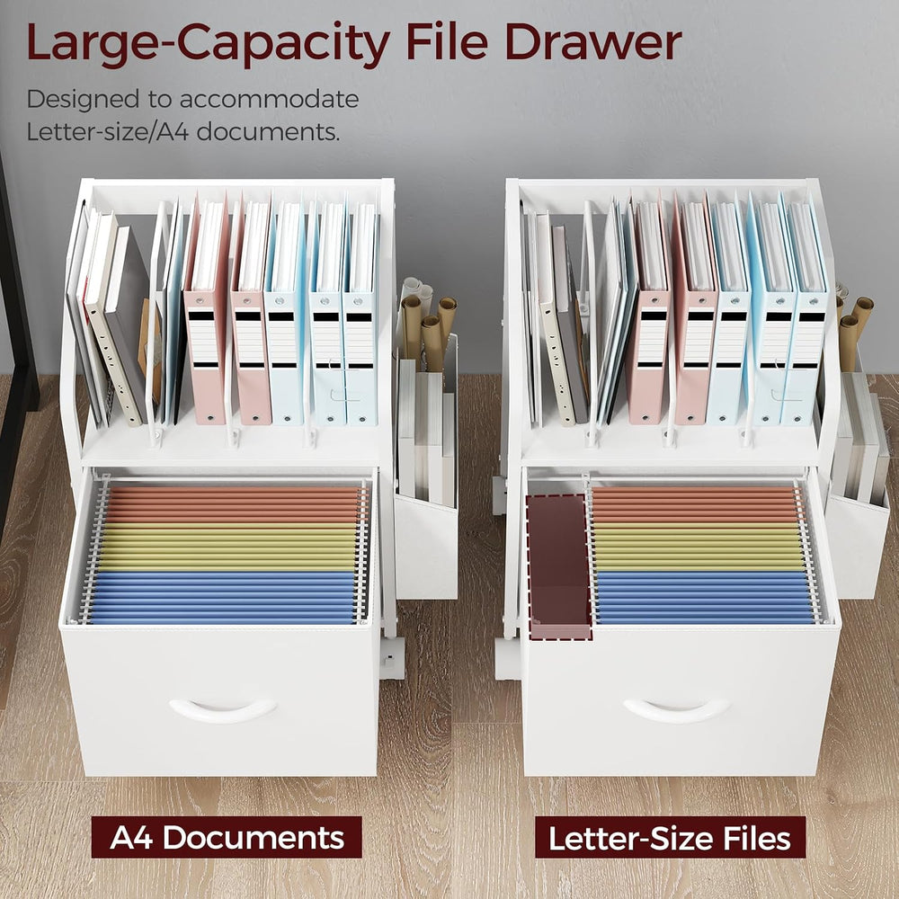 MAHANCRIS Small File Cabinet, Rolling Filing Cabinet for Under Desk | Single ...