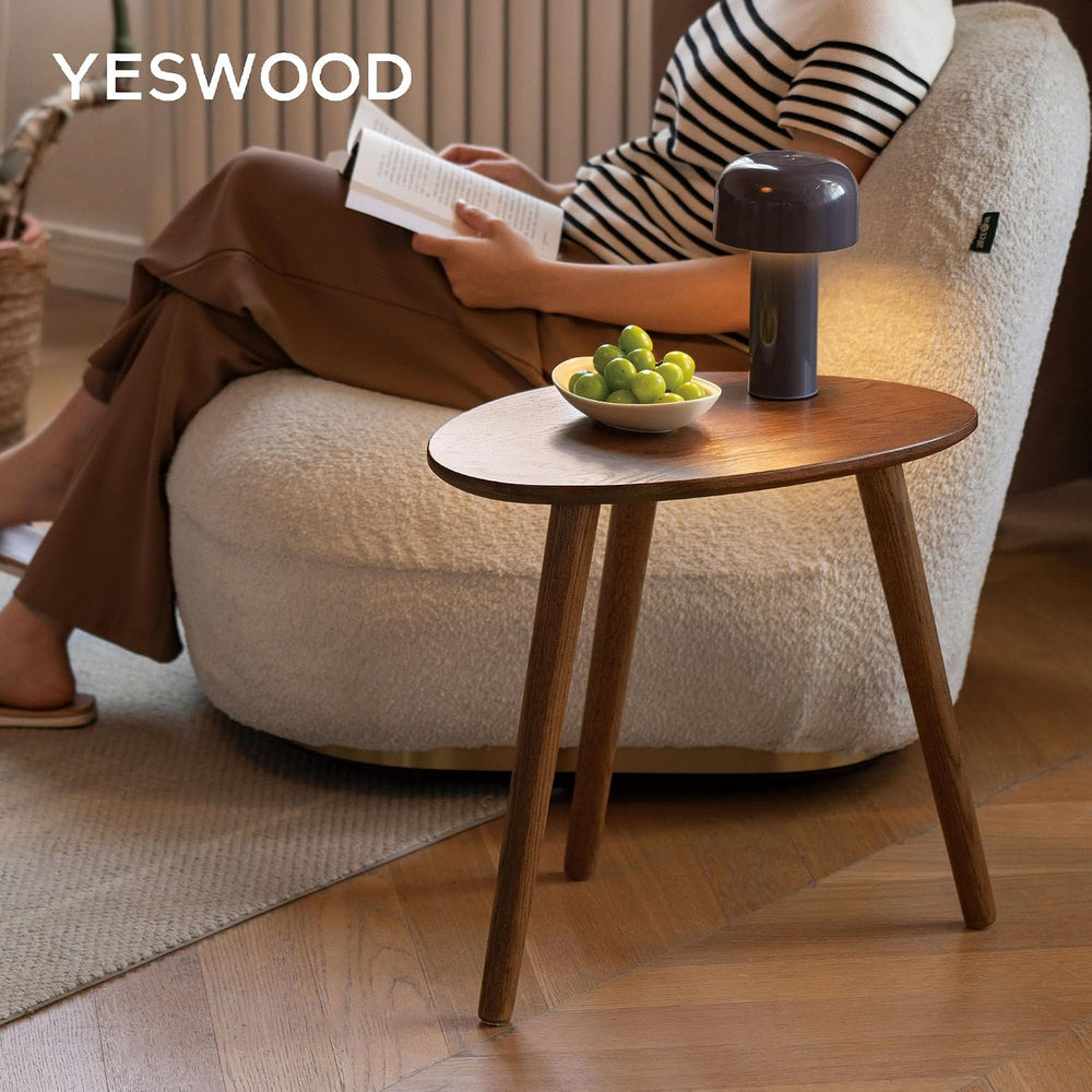 Small Oval Coffee Table, Solid Oak Pebble Table for Small Spaces | Solid oak ...