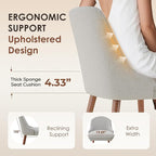Dining Chairs Set of 4, Upholstered Dining Room Chair with Wood Legs, High-Back Padded Kitchen Chairs for Dining Room/Restaurant/Cafe, Light Grey