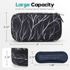 ALLCAMP Insulin Cooler Travel Case Diabetic Medication Cooler with 4 Ice Pack - Medical Cooler Bag Portable and Reusable Black White(9X 4.72x 3.14 inches)