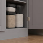 HOMCOM 67" Freestanding Kitchen Pantry 4-Door Cabinet Distressed Gray | Storage Organizer, Adjustable Shelves, Pantry Cabinet with Doors