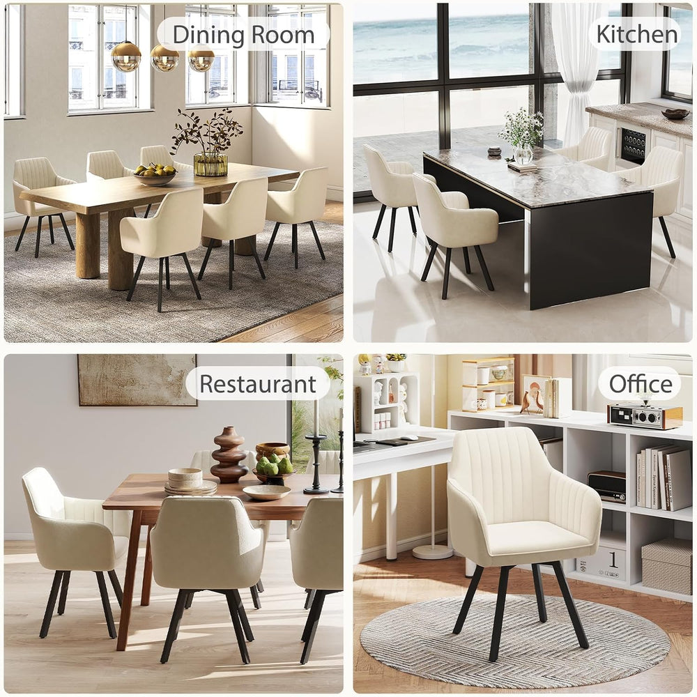 Furniliving Swivel Dining Chairs Set of 2, 360° Swivel Dining Room Chairs wit...