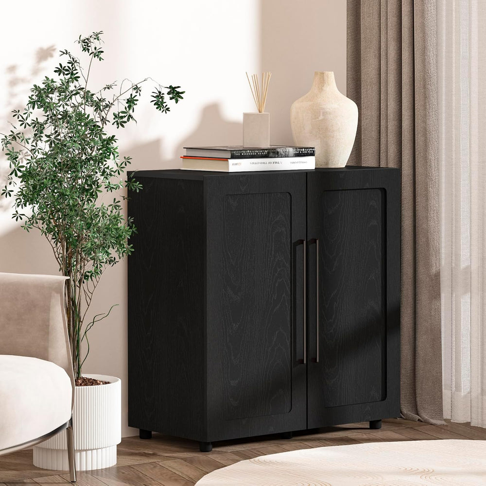 From the Tree Furniture 32 Inch Sideboard Cabinet, Black Tall Glass Door