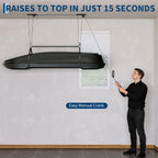 Garvee Heavy‑Duty Cargo Box Garage Pulley System, Ceiling Hoist Kit for 8–10 ft Ceilings, 150 Lbs Capacity with Dual Fixed‑Point Design, Adjustable Lifting Straps, Ideal Ceiling Mounted Storage Racks