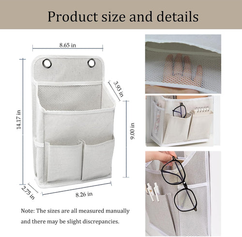 2-Pack Hanging Storage Organizer, Over The Door Hanging Bags/Wall Baskets Storage with Pockets for Home, RV, Office and More (2, White)