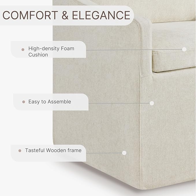 Upholstered Dining Chairs Set of 4, Washable Cover Modren Deskchair with 4 Casters & Hidden Storage for Dining Room, Living Room, Home Office, Beige, 4 Box