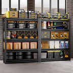 Dyoung 47.2" W Garage Storage Shelves Adjustable 5 Tier Metal Shelves Heavy Duty 2200LBS Capacity Industrial Shelving Units Rack for Warehouse Basement Garage, Black (23.6" D×47.2" W×72" H)