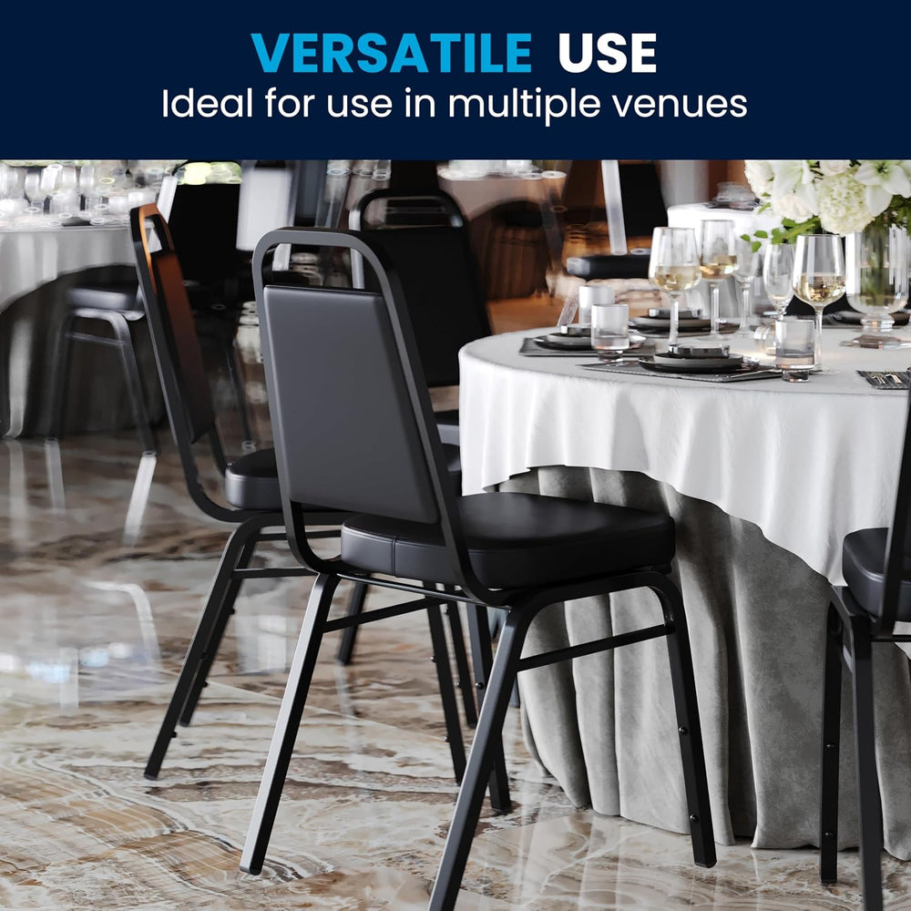 Flash Furniture Hercules Vinyl Banquet Chair, Black, 4-Pack