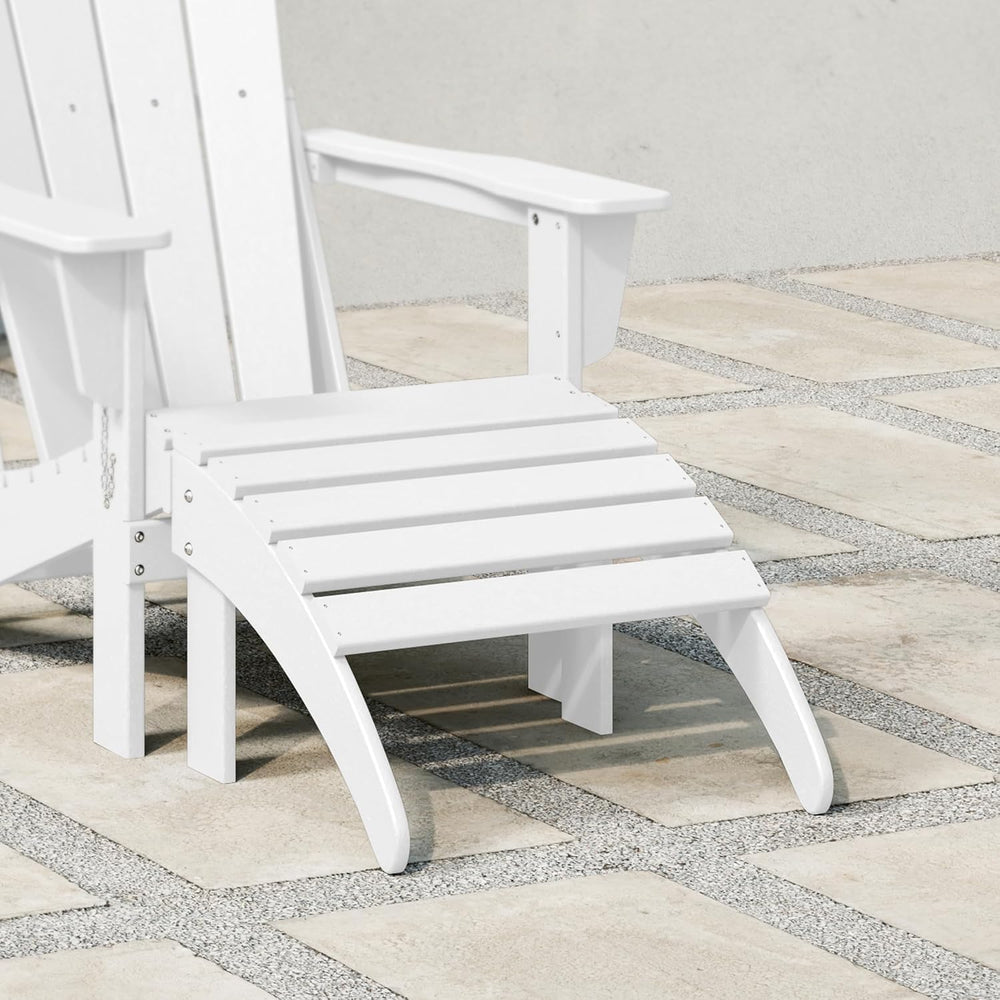 WestinTrends Outdoor Patio Adirondack Ottoman Foot Rest, All Weather Poly Lum...