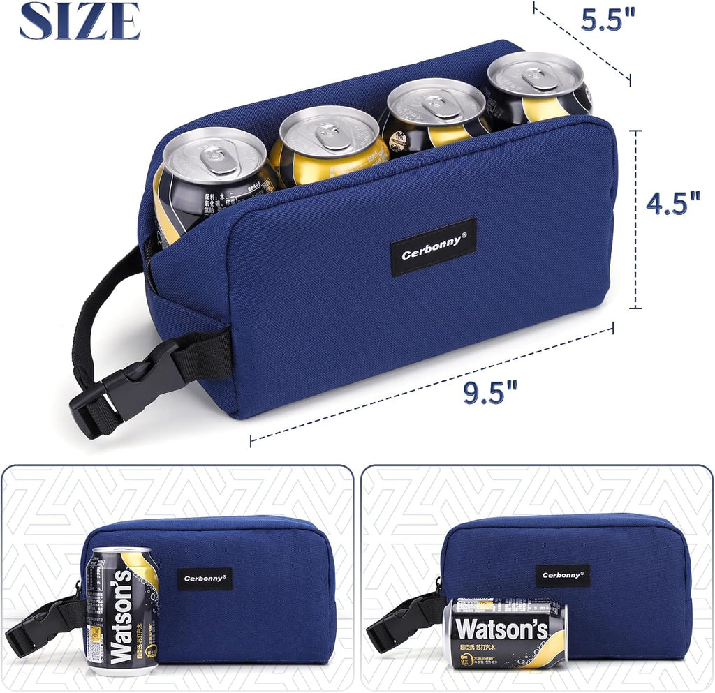 Cerbonny small lunch bag Freezable Lunch Bag for Work School Travel,Leak-proof Small Lunch Bag,Small Insulated Bag For Kids 3+/Adults,Freezer Lunch Bags,Freezable Snack Bag,Navy Blue（Larger size）