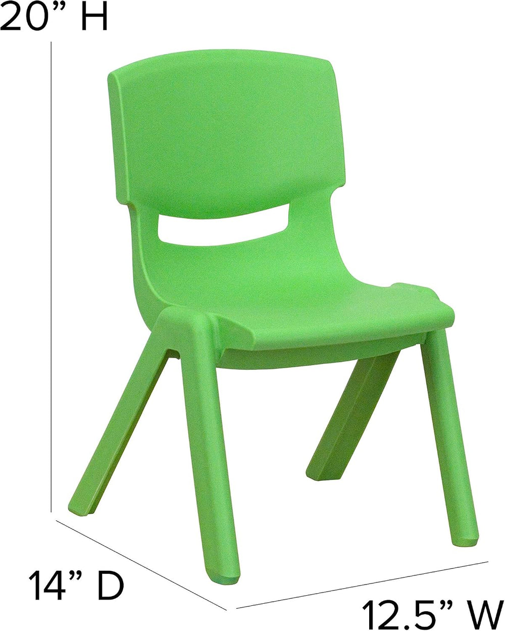 Flash Furniture 24 in Plastic Square Activity Table with 2 Chairs, Green | He...