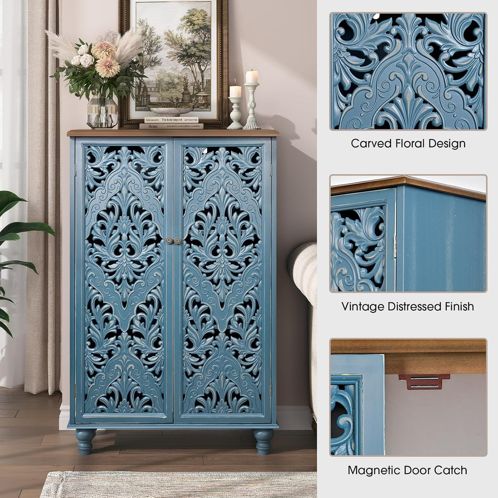 JOINICE 47" Tall Accent Cabinet with Doors & Storage for Living Room...