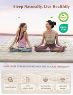 ZonLi Japanese Floor Mattress Futon Mattress Full Size, Thicken Roll Up Tatami Mat w/ 100% Cotton Washable Cover, Portable & Foldable Floor Bed Mattress for Sleeping, Dormitory, Adult Kids, Khaki