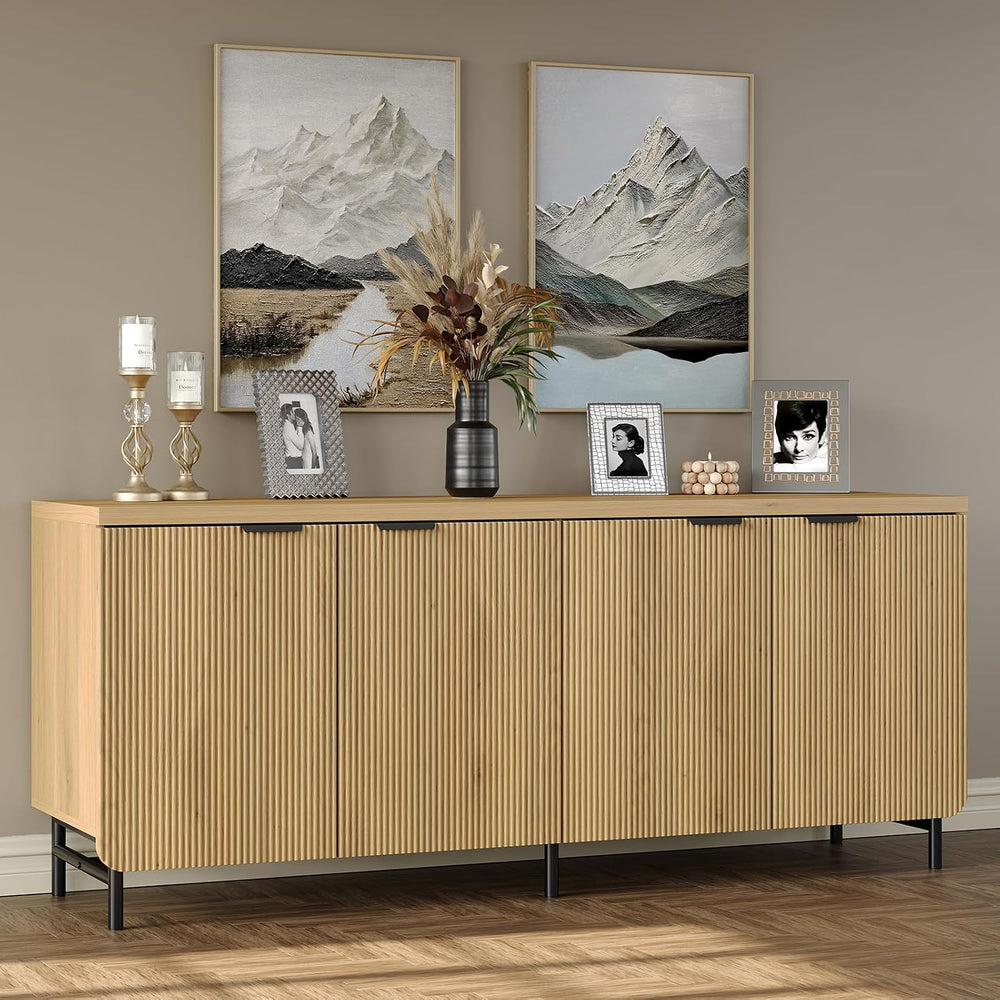 Furniouse Buffet Cabinet with Storage 66.2''W Modern Sideboard with 4...