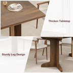 71" Dining Table for 6 to 8 People, Modern Dinner Table with Unique Wooden Legs, Rectangle Dining Table for Kitchen, Dining Room & Living Room, Walnut