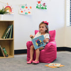 Cali Little Bear Sack Bean Bag Chair, Durable Coated Oxford Nylon Cover, Flexible Seating for Children, Kid's Furniture for Bedrooms, Playrooms, Daycare, Preschool (2-Pack) - Raspberry
