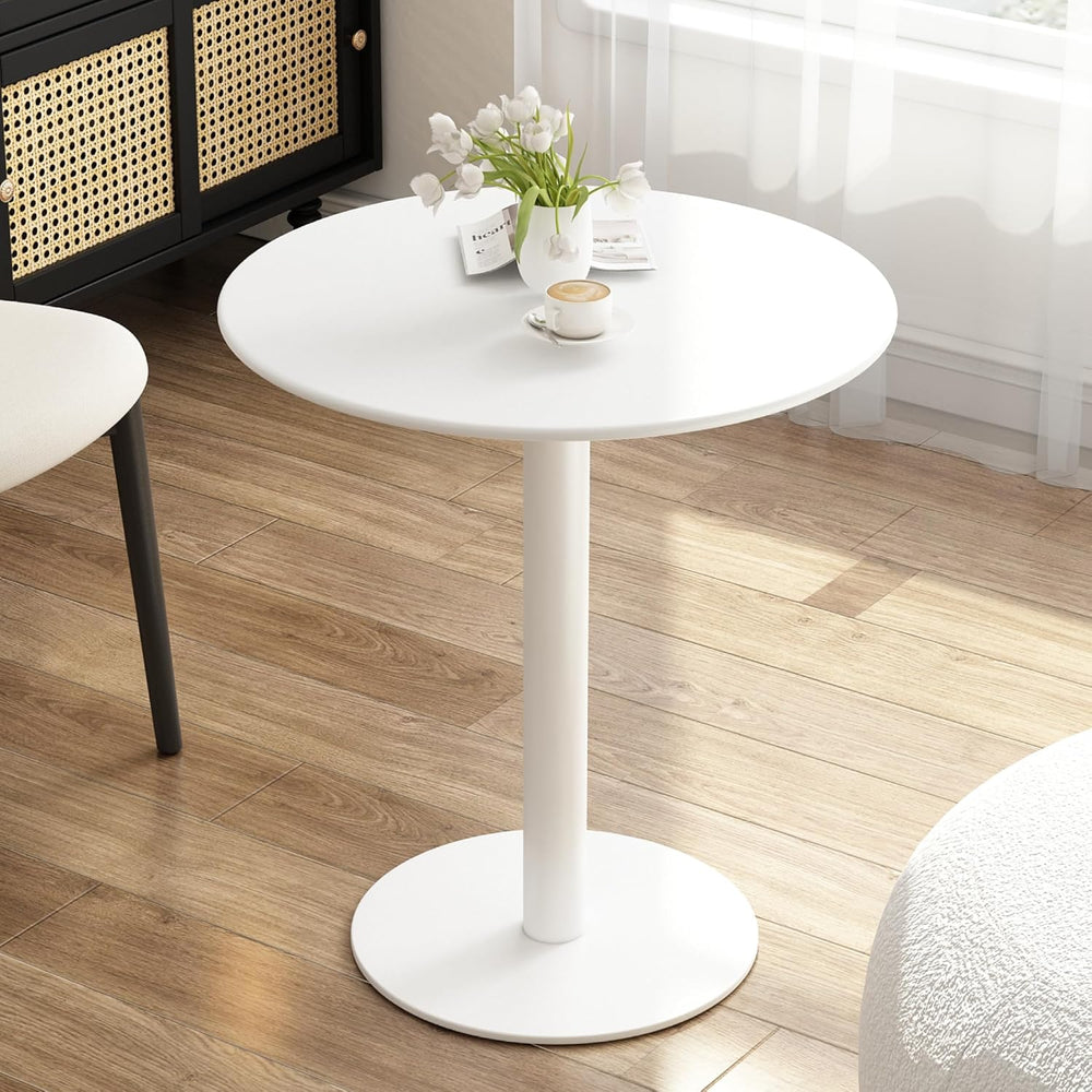 Round Dining Table 24" Circle Tulip Table with Metal Thickened Tabletop ...