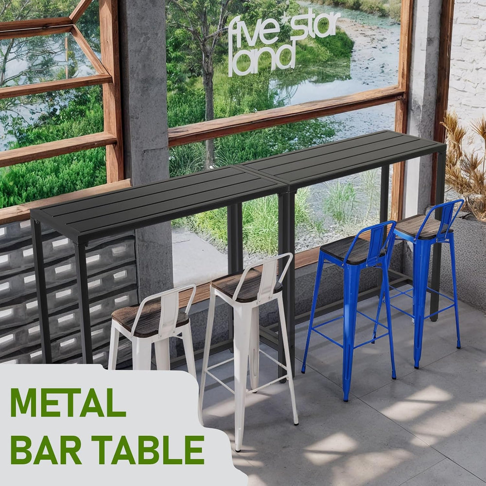 Outvita Outdoor Bar Table, Heavy Duty 40" Metal Table for Balcony Bistro