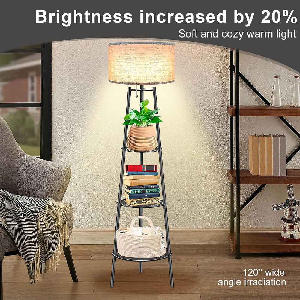 ZQQLITE Floor Lamp with Shelves for Living Room， Standing Lamp，Tall Lamp， Amp...