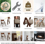 Ball & Cast Modern Folding Chairs Upholstered Kitchen Dining Chair Seating Set of 2, Walnut