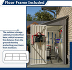 Outdoor Metal Storage Shed 4 x 8 ft, Garden Shed Lean to shed for Bike, Tool Outside Shed with Floor Base, Lock, Door for Backyard, Patio, Lawn, Grey