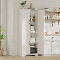 CABIHOME White Pantry Storage Cabinet 60" Tall, 2-Door Adjustable Shelf Cupboard for Kitchen, Bathroom, Living Room - Tall Storage Furniture