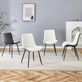 Dining Chairs Set of 4, Dining Room Chair, Leather Dining Chairs, Kitchen Chairs with Upholstered Pu Leather White Chairs with Grey Chair Back