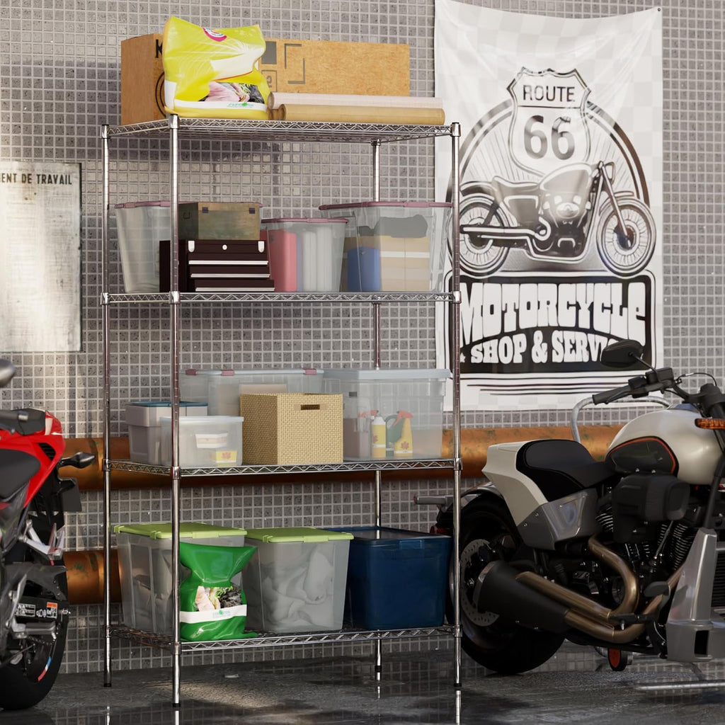 24" Deep x 42" Wide x 74" Height Wire Shelving Kit | 4-Tier | NSF Commercial Storage Rack Unit