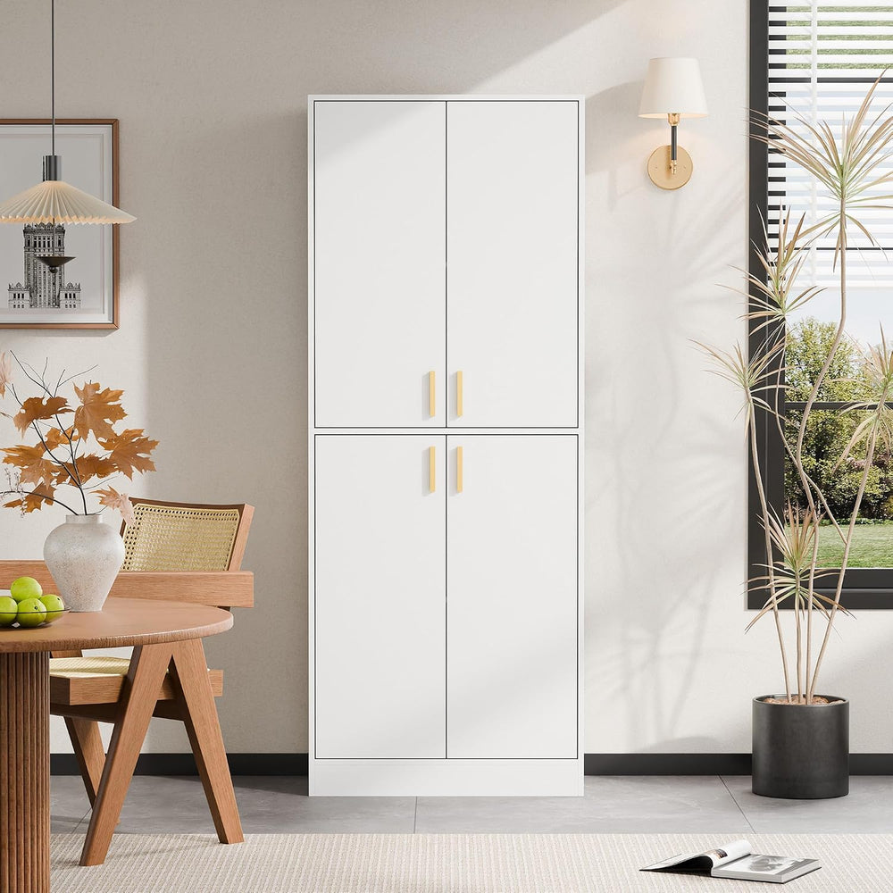 Cozy Castle Kitchen Pantry Cabinet, 71" Tall Wood Storage Cabinet with D...