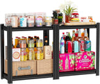 Kitchen Storage Rack,2 Tier Metal Shelving Unit,Small Pantry Shelves for Kitchen Counter,Shelf Organizer for Baker/Book, 20”Wx14”Dx22”H (2Tier-20”Wx14”Dx22”H)
