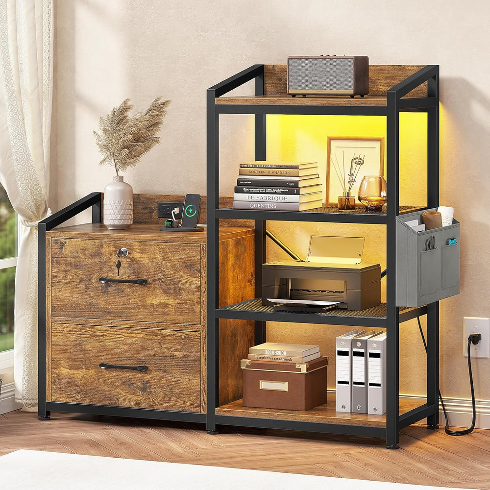 SEDETA 35.4” File Cabinet, Filing Cabinet fits Letter/A4 Size, 2 Drawe File C...