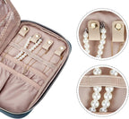 NISHEL Travel Jewelry Case, Holiday Organizer for Necklaces, Earrings, Rings, Bracelets, Watch, Lake-Blue