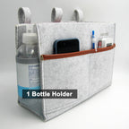 Bedside Caddy, Felt Bedside Storage Organizer, Hanging Storage Bag, Chair Organizer Caddy, Remote, Magazine, Drink Bottle Holder for Hospital, Dorm Bed, Baby Stuff, Office (Light Grey Small)