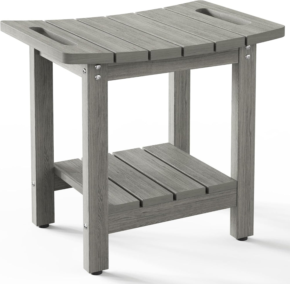 HIPS Shower Benches for Inside Shower, Shower Stool with Space-Efficient Stor...