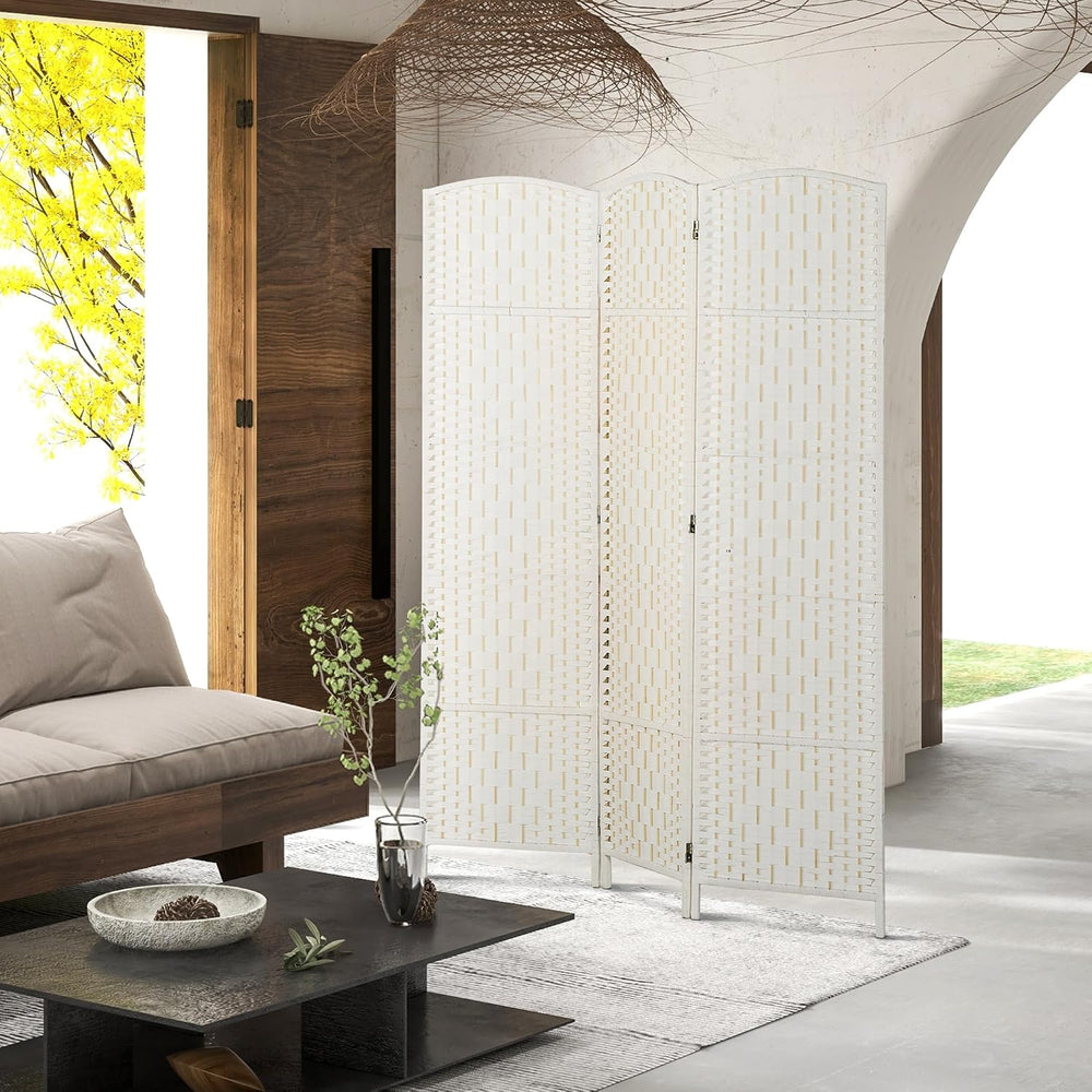 HOMCOM Room Divider 3-Panel, 6FT-Tall Folding Privacy Screen, White