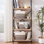 Storage Baskets for Organizing, Woven Baskets for Shelves, Rectangle Decorative Organizer for Storage Clothes, Toy, Books, Towels Nursery Bins 3 Pack (Gradient Dark Brown, 13"x9.85"x8.7")