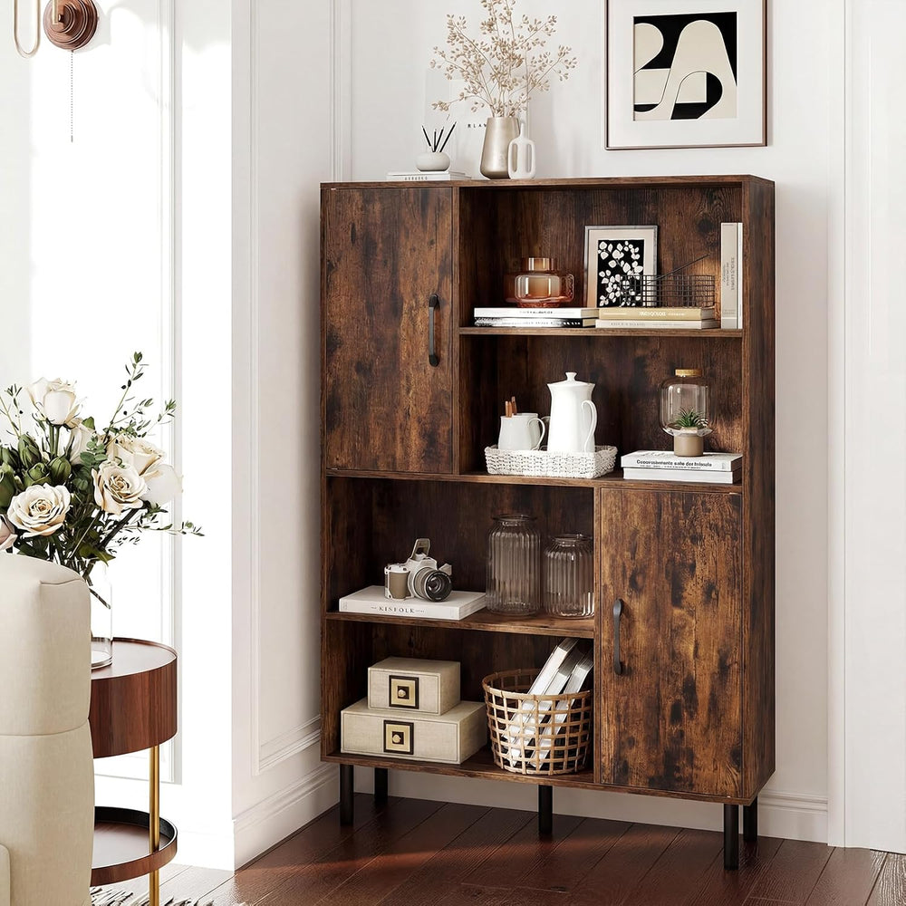 Giantex 47-Inches Storage Cabinet with Doors, Open Shelves, Anti-Tipping Devi...