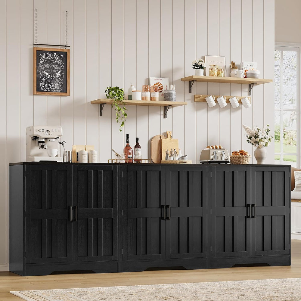 Sideboard Buffet Cabinet, Modern Farmhouse Kitchen Storage Cabinet, 94.5&quot...