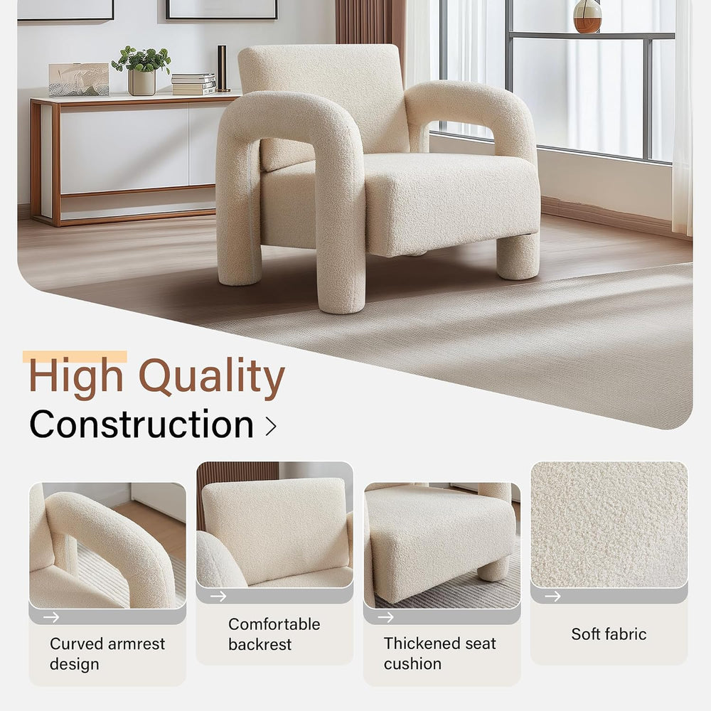 33.5" Modern Accent Chair, Velvet Single Sofa for Living Room,Comfy Arm ...